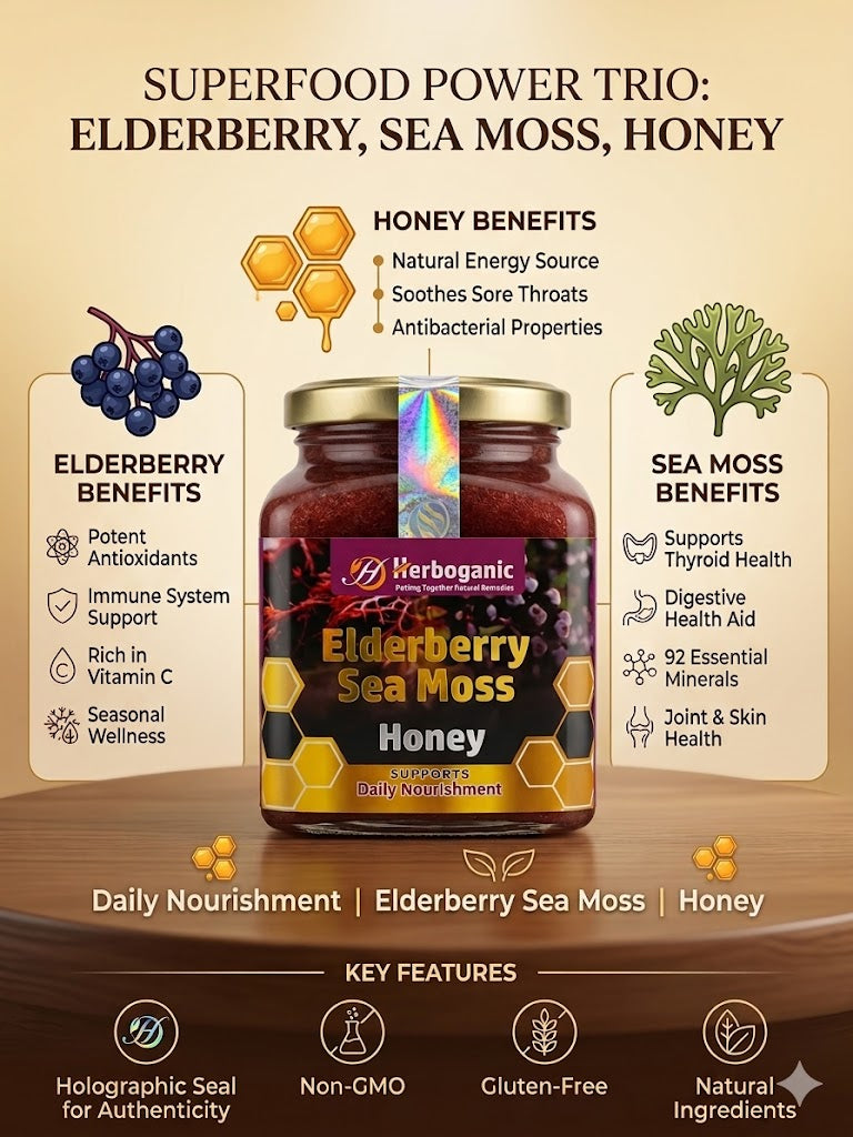Elderberry and Sea Moss Honey