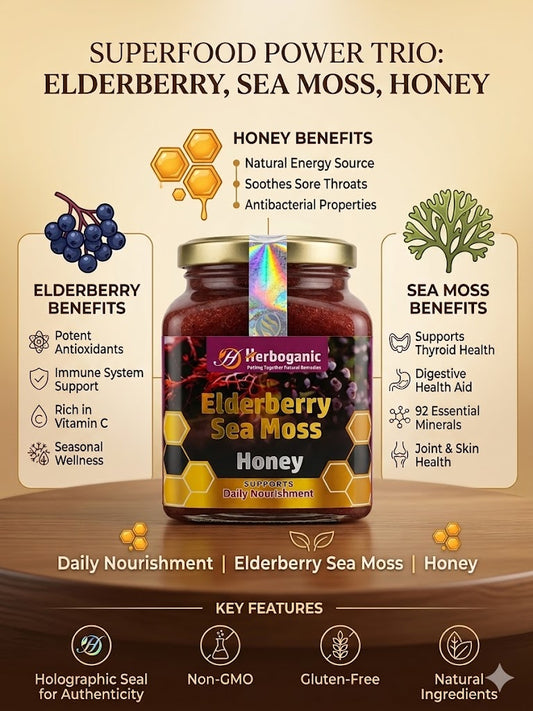 Elderberry and Sea Moss Honey